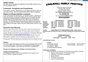 Practice Leaflet Chalkhill Family Practice 2015
