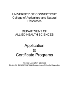 UNIVERSITY OF CONNECTICUT - Department of Allied Health