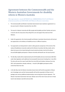 Agreement between the Commonwealth and the Western Australian