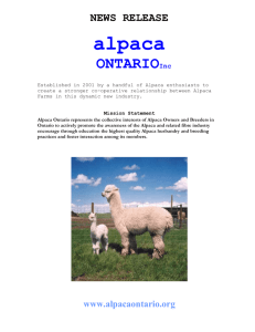 news release - Alpaca Ontario