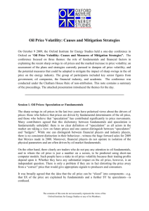 Oxford IES Oil Price Volatility Proceedings 9 October 2009