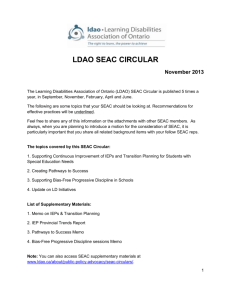 SEAC Circular November 2013 - Learning Disabilities Association of