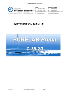 Purelab Prima Operators Manual
