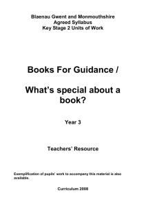 Y3 Summer Books for Guidance