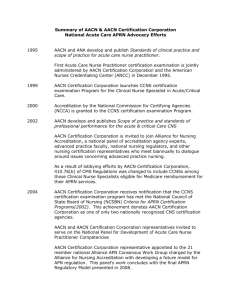 Ten Year Summary of AACN/AACN Certification Corporation Acute
