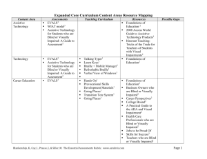 Expanded Core Curriculum Content Areas Resource Mapping