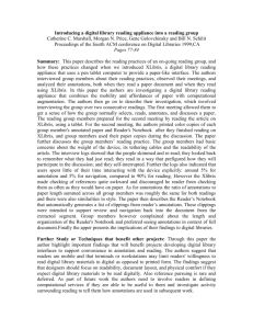 Paper Summary 1 - Center for the Study of Digital Libraries
