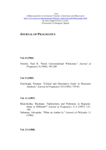 Journal of Pragmatics - Universidad de Zaragoza