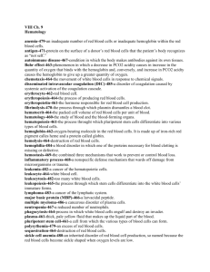 Vol. III Ch.9 Hematology Key Terms