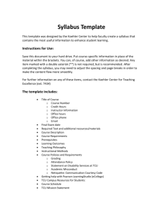 Syllabus Template - Koehler Center for Teaching Excellence