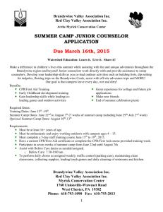 Junior Counselor - Brandywine Valley Association