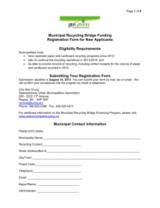 Page 1 of 6 Municipal Recycling Bridge Funding Registration Form