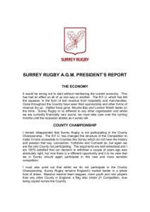 President`s report - Surrey County Rugby