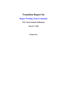 Preliminary Reports on Database Access Capabilities of Tools