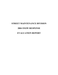 street maintenance division 2004 snow response evaluation report