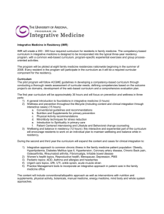 IMR Curriculum - Maine Dartmouth Family Medicine Residency