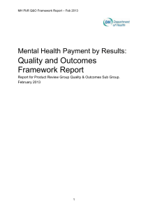 MH PbR Quality and Outcomes Report