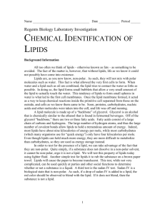 Chemical Identificaiton of Lipids