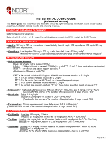 NSTEMI INITIAL DOSING GUIDE - ACC/AHA Guidelines for the