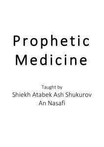 Prophetic Medicine – Lesson 1