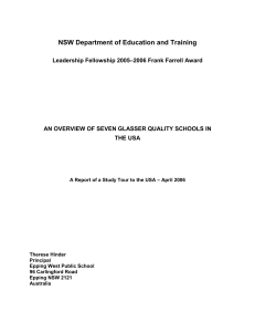 An overview of seven Glasser Quality Schools in the United States of