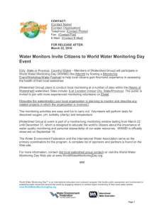 Water Monitors Invite Citizens to World Water