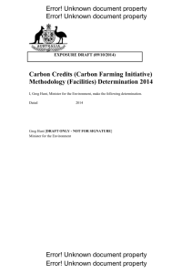 Carbon Credits (Carbon Farming Initiative) Methodology (Facilities