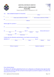 PT31 Application for Permit (Generally)