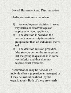 Sexual Harassment and Discrimination