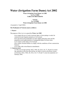 Water (Irrigation Farm Dams) Act 2002
