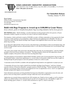 Build with Bags Program to Award up to $100000 in Grant Money