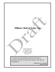 Military Roll of Valor: Working Paper