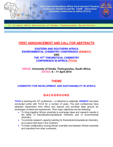 6 -11 April 2014, University of Venda, Thohoyandou, South Africa