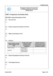 F-CDM-PoA-DD: Programme design document form for CDM
