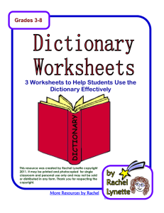 DictionaryWorksheets