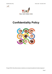 Voluntary Sector Template: YPAS Confidentiality Policy