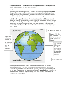 Geography Standard Two: Students will develop a knowledge of the