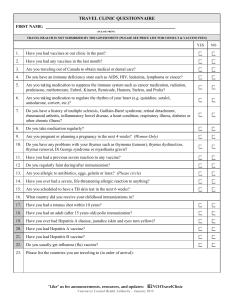 this questionnaire - Travel Clinic