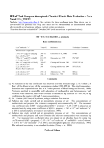 Data Sheet HOx_VOC15 - IUPAC Task Group on Atmospheric