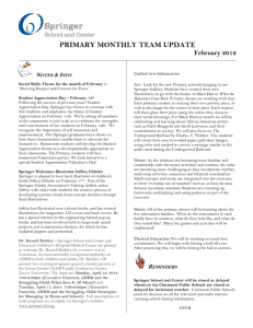 PRIMARY MONTHLY TEAM UPDATE February 2012 Notes & Info