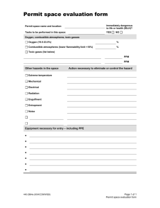 Permit space evaluation form