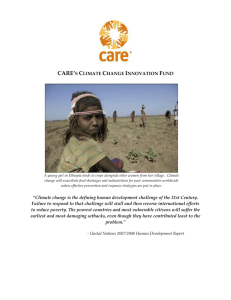 CARE`s Climate Change Innovation Fund Proposal