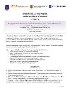 2015 APPLICATION Ghana Nurse Leadership Program