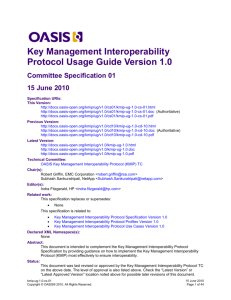 Key Management Interoperability Protocol Usage Guide v1.0