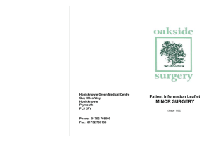 Leaflet – Minor Surgery Patient Information Issue