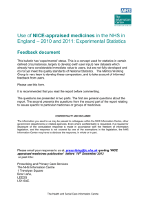 Use of NICE appraised medicines in the NHS in England