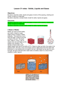 Lesson 31 notes - Solids, Liquids and Gases - science
