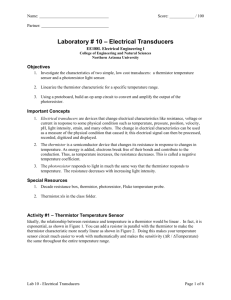 Lab #10 Transducers - Northern Arizona University