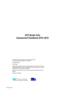 VCE Studio Arts Assessment Handbook 2010-2014
