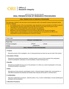 Oral Presentation Template - The University of Southern Mississippi